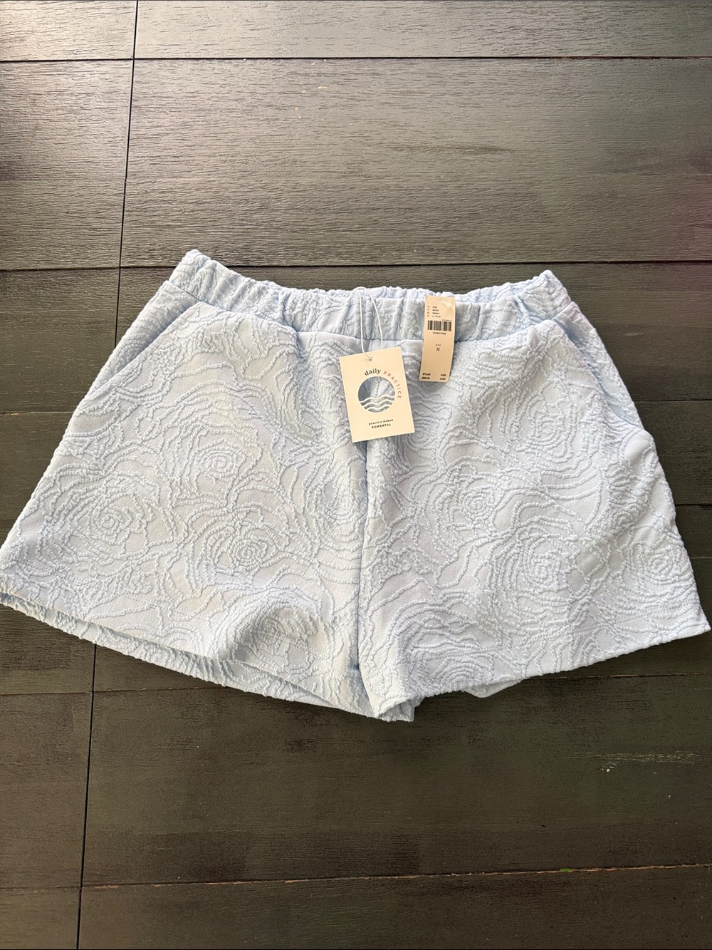 Daily Practice by Anthropologie Light Blue Textured Shorts with Pockets